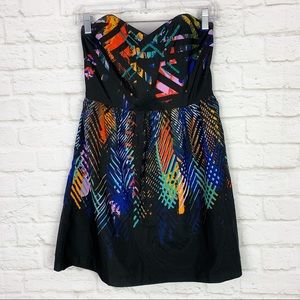 Roxy Beaded Strapless Boho Light Mini Sun Dress M